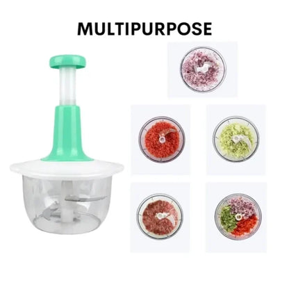2L Manual Food Chopper | Stainless Steel Bowl & 4 Blades